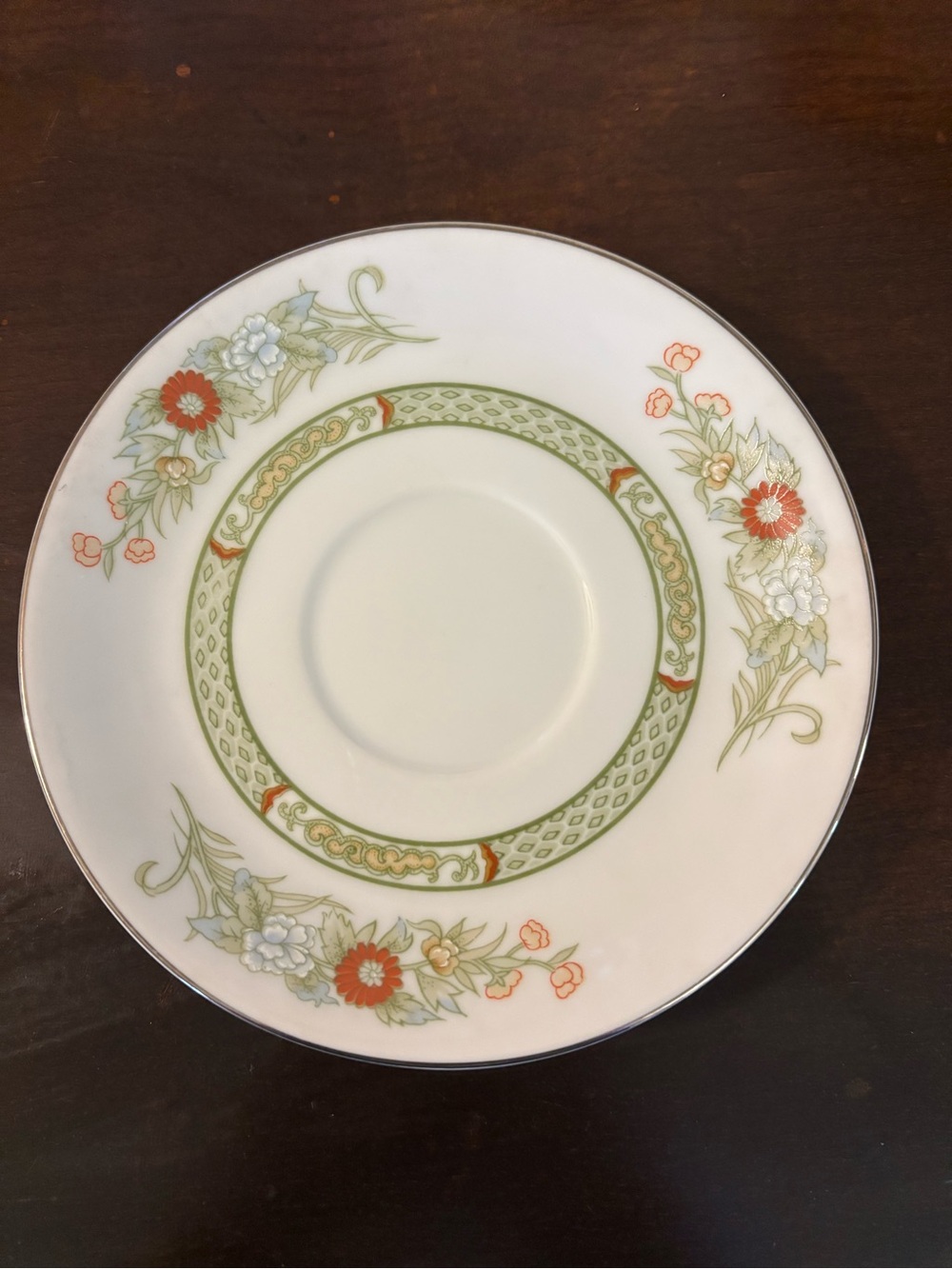 Mikasa Kabuki 9011 Fine Saucer China with Grand Coral Floral Accents Lot of 3